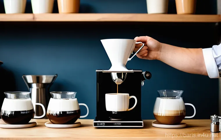 바리스타 자격증으로 자신만의 커피 브랜드 만들기 - **Prompt 1: The Artisan Barista's Reflective Moment**
A close-up, medium shot of a focused baris... 바리스타 자격증으로 자신만의 커피 브랜드 만들기 - **Prompt 1: The Artisan Barista's Reflective Moment**
A close-up, medium shot of a focused baris...